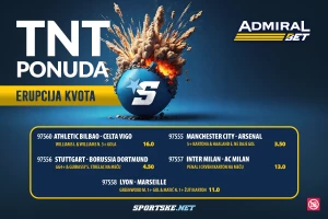 AdmiralBet i Sportske TNT ponuda - Penal i crveni u "Madonini" za kvotu 13.00!